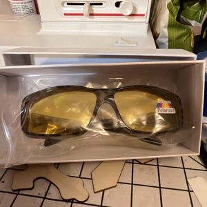 FIONOFY Night Driving Glasses Polarized Yellow Lens Wrap Style Model FN0609